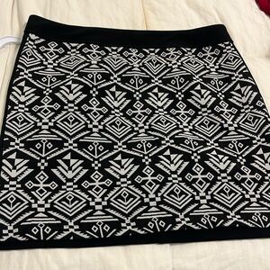 Pixley Business Career Skirt Size XL Black Gray Aztec